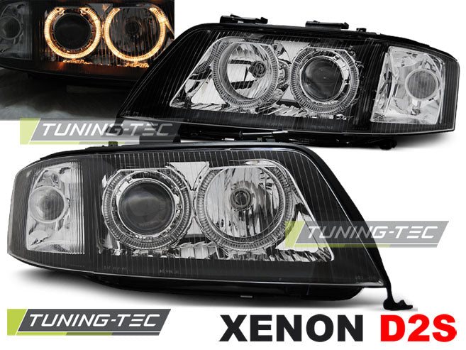 Tuning-Tec Xenon Angel Eyes Scheinwerfer für Audi A6 4B 01-04 schwarz