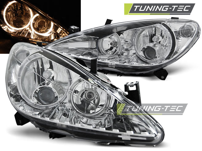 Tuning-Tec Angel Eyes Scheinwerfer für Peugeot 307 01-05 chrom