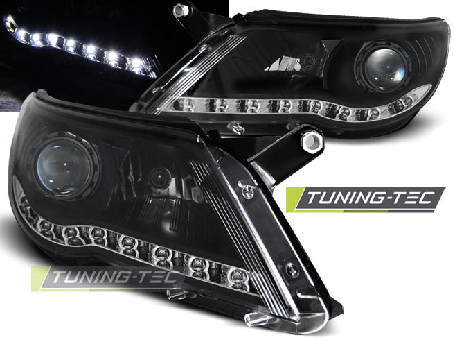 Tuning-Tec LED Tagfahrlicht Scheinwerfer für VW Tiguan (5N) 07-11 schwarz