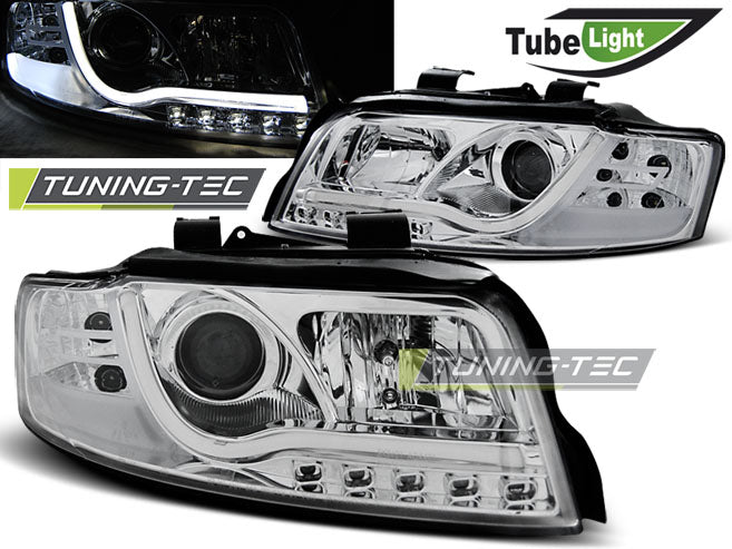 Tuning-Tec LED Tagfahrlicht Scheinwerfer für Audi A4 B6 00-04 chrom LTI