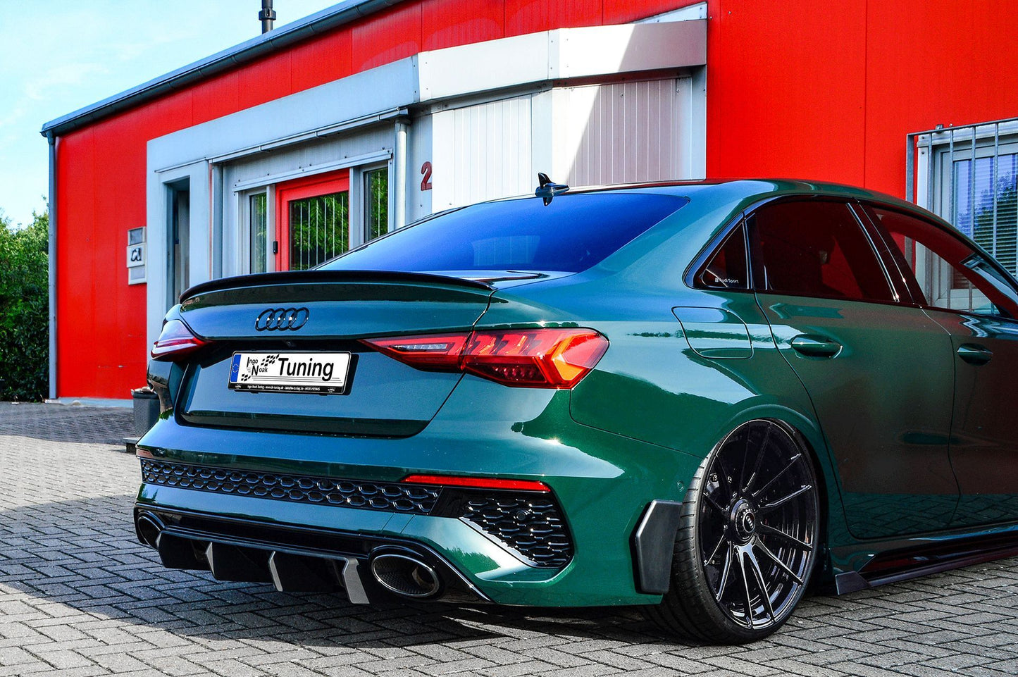 Gefräster Heckansatz Audi RS3, 8Y, Limousine Ab Bj.: 2020 - Schwarz Matt