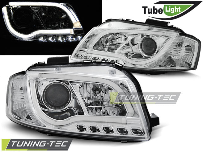 Tuning-Tec LED Tagfahrlicht Scheinwerfer für Audi A3 8P 04-08 chrom LTI