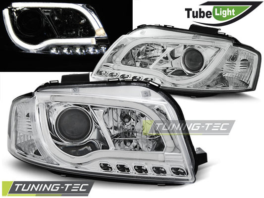 Tuning-Tec LED Tagfahrlicht Scheinwerfer für Audi A3 8P 04-08 chrom LTI