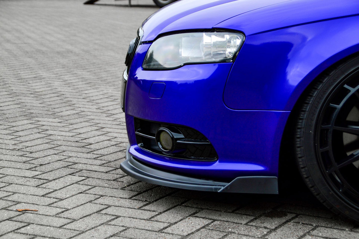 CUP Frontspoilerlippe ABS mit Seitenwing Audi S4 / B7 Schwarz Glanz