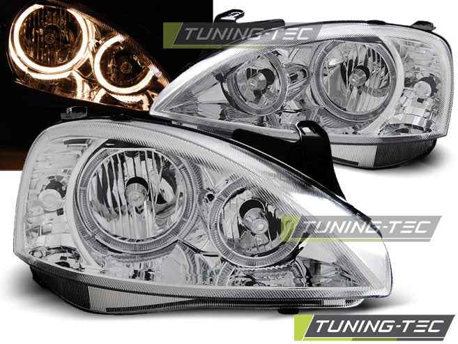 Tuning-Tec Angel Eyes Scheinwerfer für Opel Corsa C 00-06 chrom
