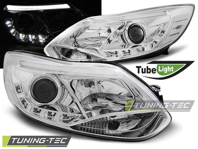Tuning-Tec LED Tagfahrlicht Scheinwerfer für Ford Focus MK3 11-14 chrom