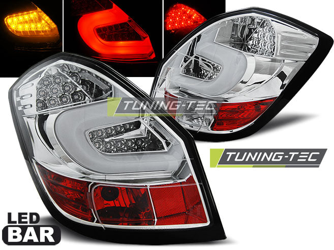 Tuning-Tec LED Lightbar Rückleuchten für Skoda Fabia 2 (5J) 3 und 5 Türer / Kombi 07-14 chrom