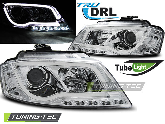 Tuning-Tec LED Tagfahrlicht Scheinwerfer für Audi A3 8P 08-12 chrom