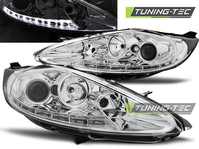 Tuning-Tec LED Tagfahrlicht Scheinwerfer für Ford Fiesta MK7 08-12 Vorfacelift chrom