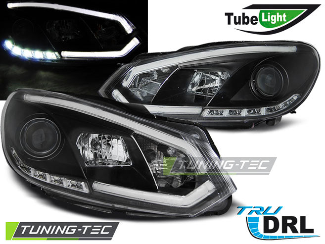 Tuning-Tec LED Tagfahrlicht Scheinwerfer für VW Golf 6 08-12 schwarz LTI