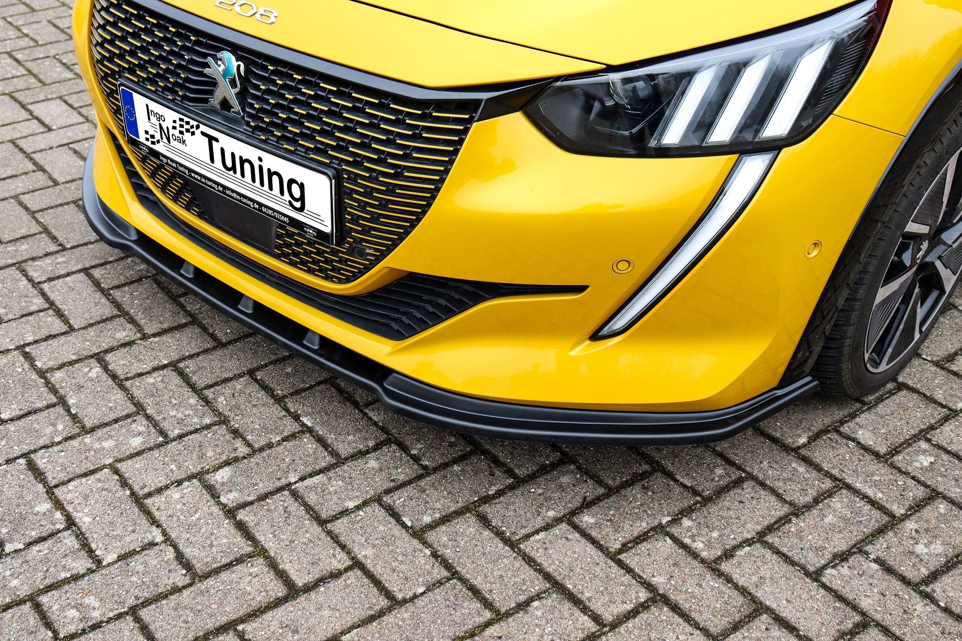 CUP Frontspoilerlippe ABS Peugeot 208 + e208 ,GT, GT-Line Schwarz Matt