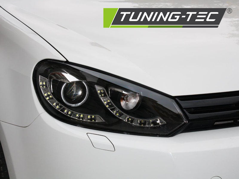 Tuning-Tec LED Tagfahrlicht Scheinwerfer für VW Golf 6 08-12 schwarz