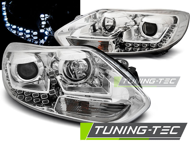 Tuning-Tec LED Tagfahrlicht Scheinwerfer für Ford Focus MK3 11-14 chrom