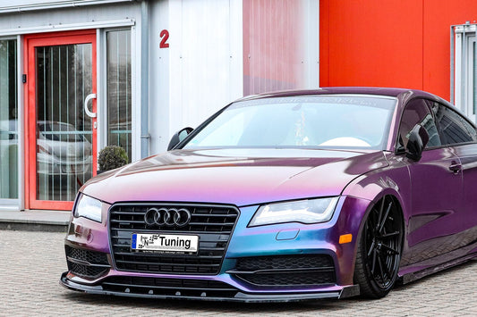 CUP Frontspoilerlippe ABS mit Seitenwing Audi A7 S-Line + S7 C7 Schwarz Matt