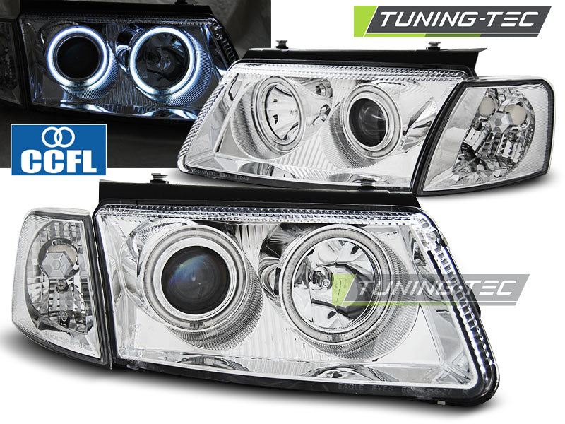 Tuning-Tec CCFL Angel Eyes Scheinwerfer für VW Passat 3B (B5) 96-00 chrom