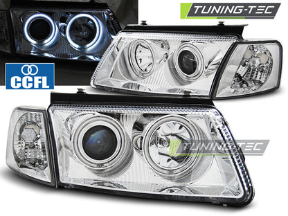 Tuning-Tec CCFL Angel Eyes Scheinwerfer für VW Passat 3B (B5) 96-00 chrom