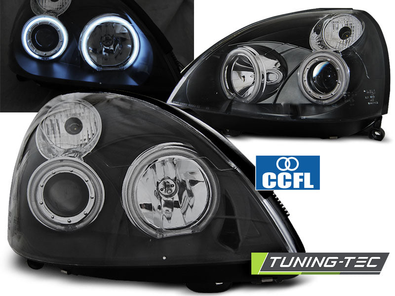 Tuning-Tec CCFL Angel Eyes Scheinwerfer für Renault Clio 2 01-05 schwarz
