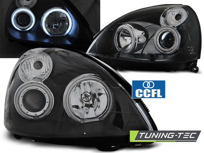 Tuning-Tec CCFL Angel Eyes Scheinwerfer für Renault Clio 2 01-05 schwarz