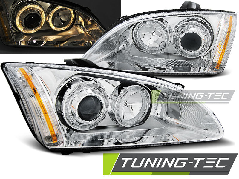 Tuning-Tec Angel Eyes Scheinwerfer für Ford Focus MK2 04-08 chrom