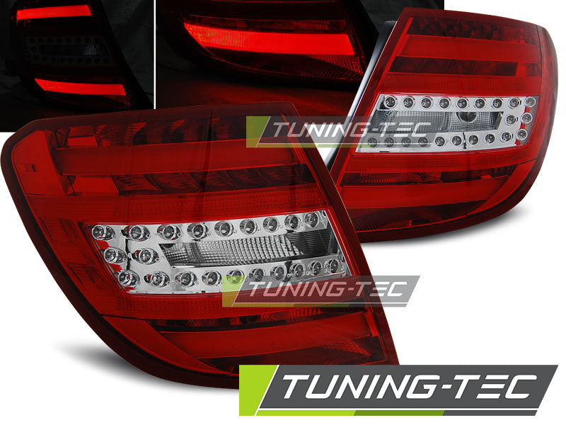 Tuning-Tec LED Lightbar Rückleuchten für Mercedes Benz C-Klasse W204 T-Modell 07-10 rot/klar
