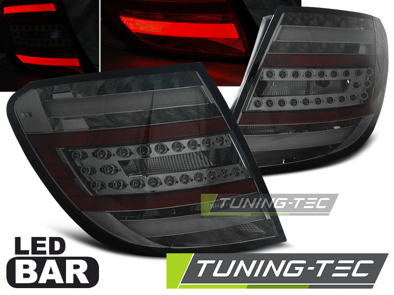 Tuning-Tec LED Lightbar Rückleuchten für Mercedes Benz C-Klasse W204 T-Modell 07-10 rauch