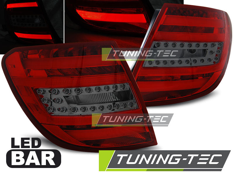 Tuning-Tec LED Lightbar Rückleuchten für Mercedes Benz C-Klasse W204 T-Modell 07-10 rot/rauch
