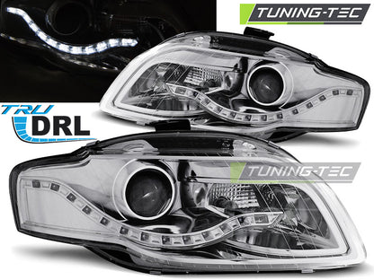 Tuning-Tec LED Tagfahrlicht Scheinwerfer für Audi A4 B7 05-08 chrom
