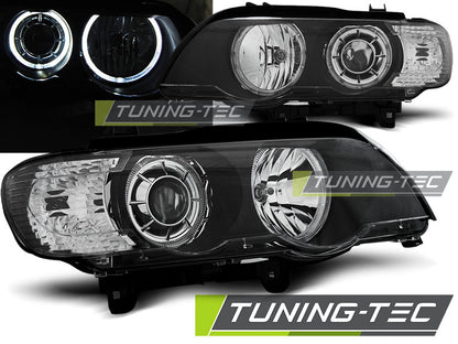 Tuning-Tec LED Angel Eyes Scheinwerfer für BMW X5 E53 99-03 schwarz