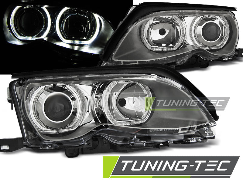 Tuning-Tec LED Angel Eyes Scheinwerfer für BMW 3er E46 01-05 chrom Set