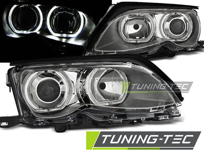 Tuning-Tec LED Angel Eyes Scheinwerfer für BMW 3er E46 01-05 chrom Set