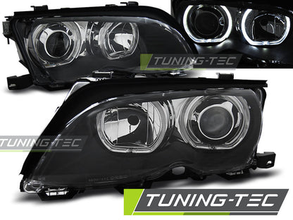 Tuning-Tec LED Angel Eyes Scheinwerfer für BMW 3er E46 01-05 schwarz Set