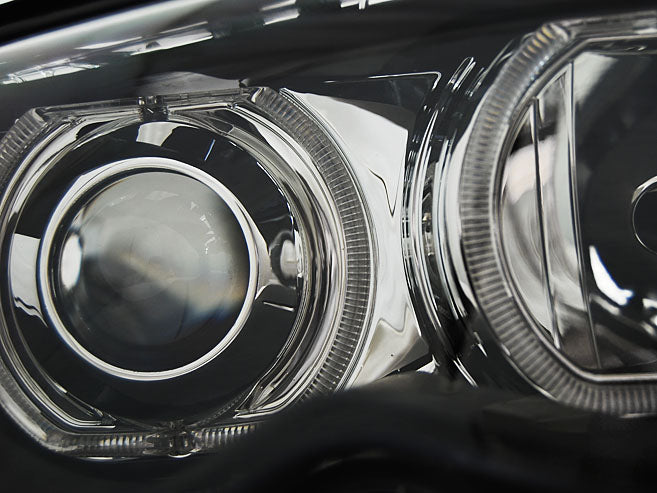 Tuning-Tec LED Angel Eyes Scheinwerfer für BMW 3er E46 01-05 schwarz Set