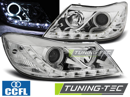 Tuning-Tec LED Tagfahrlicht Scheinwerfer für Skoda Octavia 2 (1Z Facelift) 09-12 chrom