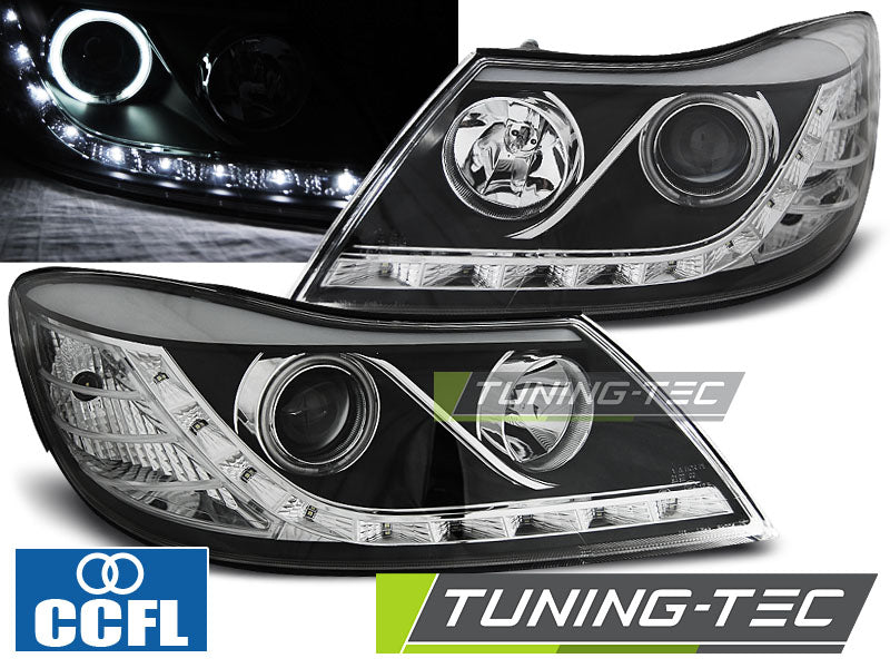Tuning-Tec LED Tagfahrlicht Scheinwerfer für Skoda Octavia 2 (1Z Facelift) 09-12 schwarz