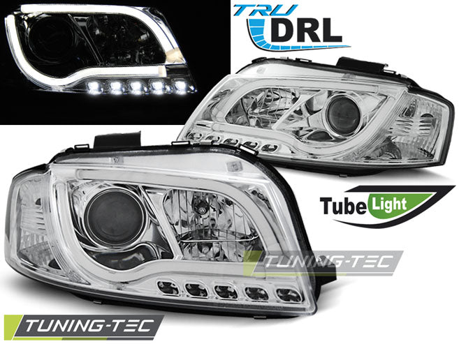 Tuning-Tec LED Tagfahrlicht Scheinwerfer für Audi A3 8P 04-08 chrom