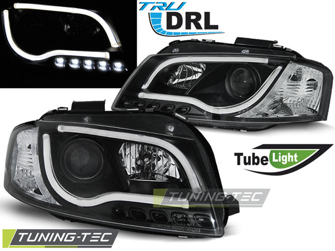Tuning-Tec LED Tagfahrlicht Scheinwerfer für Audi A3 8P 04-08 schwarz
