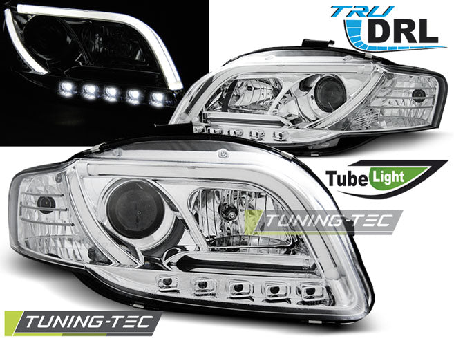 Tuning-Tec LED Tagfahrlicht Scheinwerfer für Audi A4 B7 05-08 chrom LTI