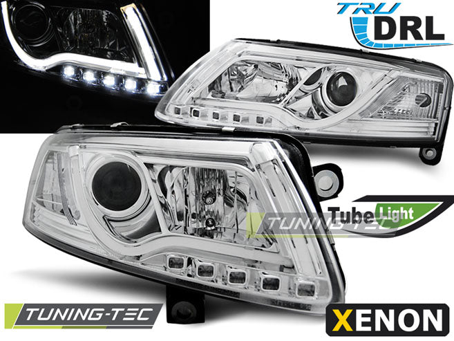 Tuning-Tec Xenon LED Tagfahrlicht Scheinwerfer für Audi A6 C6 (4F) 04-08 chrom LTI