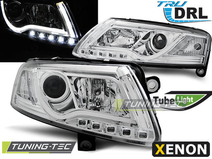 Tuning-Tec Xenon LED Tagfahrlicht Scheinwerfer für Audi A6 C6 (4F) 04-08 chrom LTI