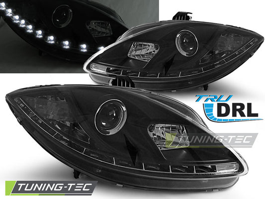 Tuning-Tec LED Tagfahrlicht Scheinwerfer für Seat Leon 1P1 Facelift / Altea 09-12 schwarz