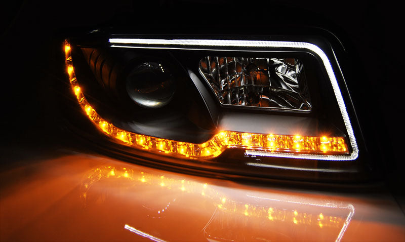 Tuning-Tec LED Tagfahrlicht Scheinwerfer für Audi A4 B6 00-04 schwarz