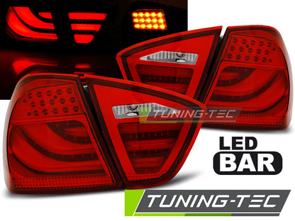 Tuning-Tec LED Lightbar Rückleuchten für BMW 3er E90 05-08 rot/klar mit LED Blinker