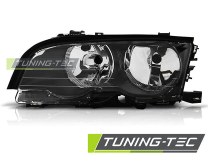 Tuning-Tec Klarglas Scheinwerfer Links für BMW 3er E46 Coupe/Cabrio 99-01 Schwarz