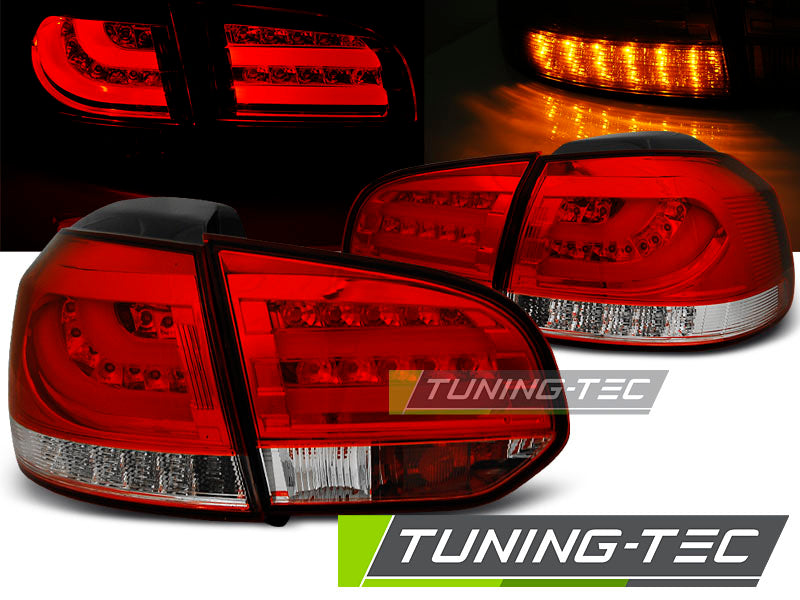 Tuning-Tec LED Lightbar Rückleuchten für VW Golf 6 (VI) 08-12 rot/klar