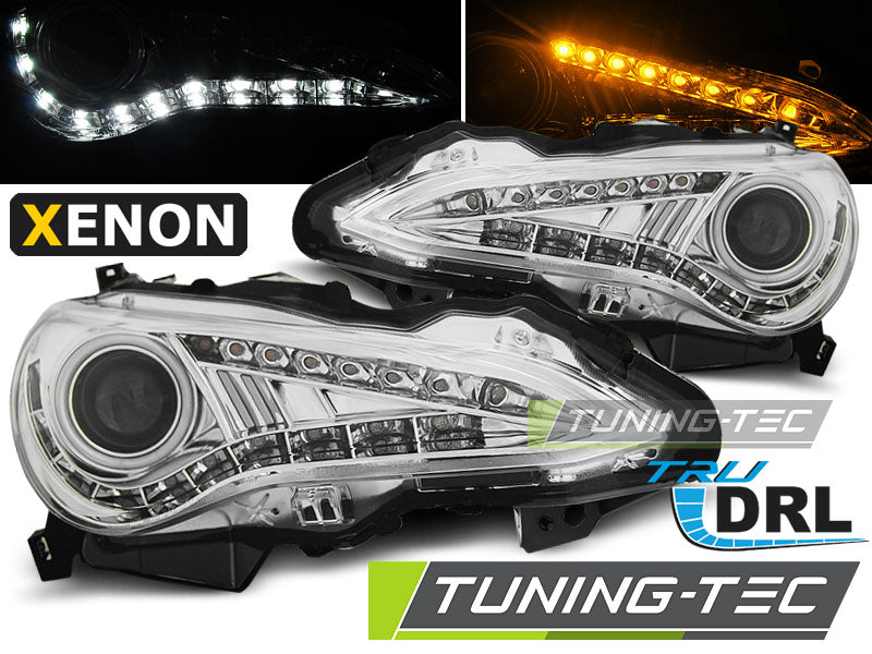 Tuning-Tec Xenon LED Tagfahrlicht Scheinwerfer für Toyota GT86 12-16 chrom