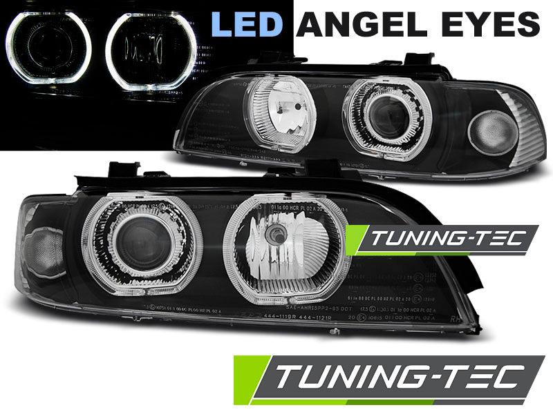 Tuning-Tec LED Angel Eyes Scheinwerfer für BMW 5er E39 95-03 Lim./Touring Schwarz