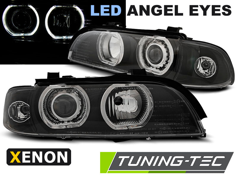 Tuning-Tec Xenon LED Angel Eyes Scheinwerfer für BMW 5er E39 Facelift 00-03 schwarz