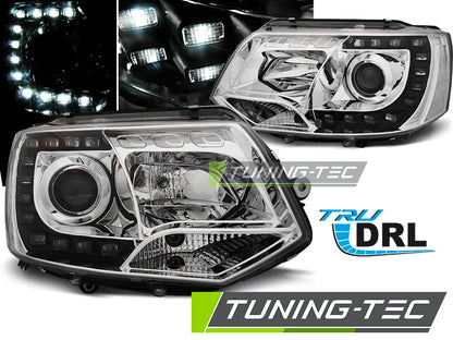 Tuning-Tec LED Tagfahrlicht Scheinwerfer für VW T5 GP (Facelift) 10-15 chrom