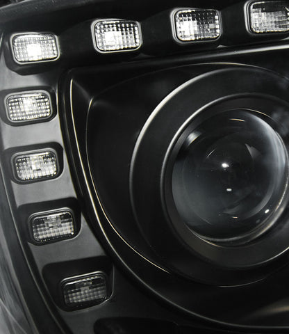 Tuning-Tec LED Tagfahrlicht Scheinwerfer für VW T5 GP (Facelift) 10-15 schwarz "All Black"