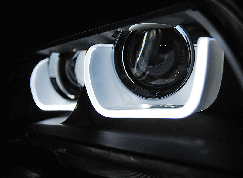 Tuning-Tec Xenon LED Tagfahrlicht Angel Eyes Scheinwerfer für BMW X1 E84 Facelift 12-14 schwarz